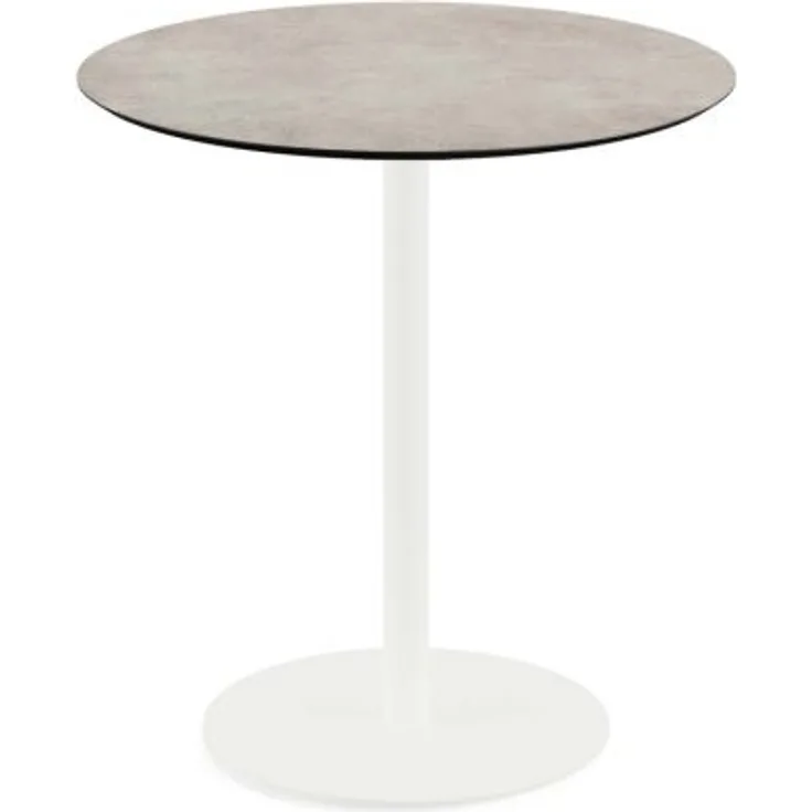 Urban Terrassentisch Weiß Gestell + Moonstone Hpl Ø70 Cm