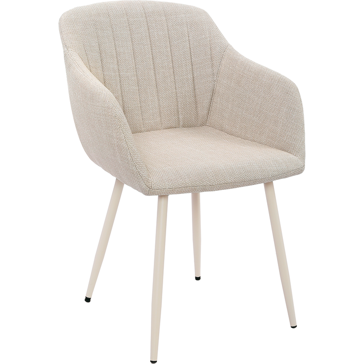 GOEURVANT 711 Esszimmerstühle 4er-Set mit Armlehnen, Webstoff - Beige – Bild 5