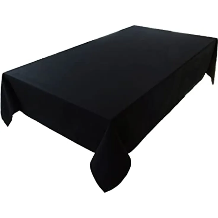 Hochwertige Tischdecke Tischwäsche aus 100% Baumwolle Kollektion Konzept, Farbe & Größe wählbar (Tischdecke - 150x300cm, Schwarz)