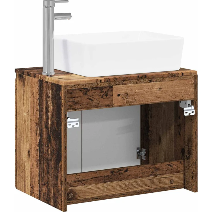 vidaXL Waschbeckenschrank Altholz 62,5 x 44,5 x 80 cm Holzwerkstoff 3404338 – Bild 7