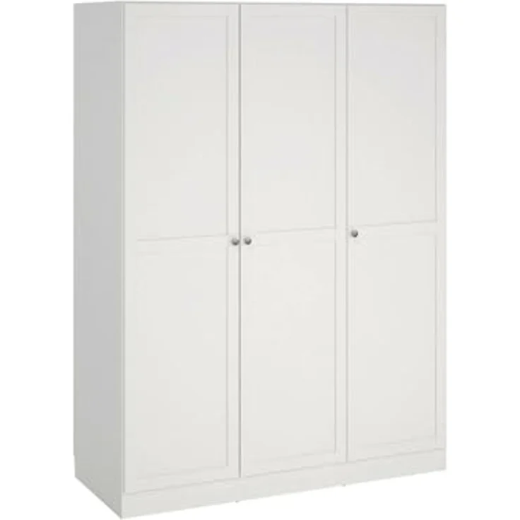 Dmora - Kleiderschrank 3 Türen Tilda, Schlafzimmermöbel, Schrank, Garderobe, 147x62 h200 cm, Weiß – Bild 3