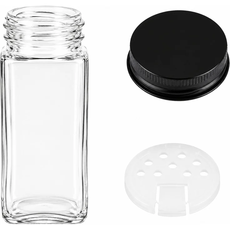 Gewürzgläser Set aus Glas 24 teilig 120 ml mit Etiketten und Streuaufsätzen – Bild 4