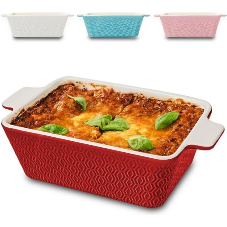 Praknu Auflaufform Auflaufform Keramik Rot für 2 Personen - Extra Hoher Rand - Für – Für, Porzellan - Keramik, (1-St), Für 2 Personen Lasagne, Tiramisu & Auflauf - Hoher Rand - Eckig – Bild 4