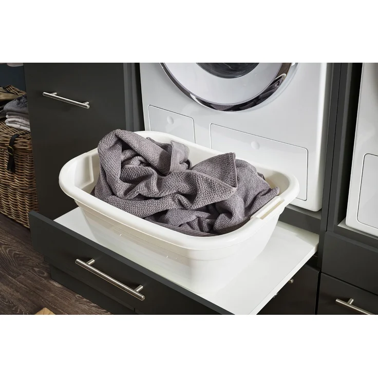 Wäscheschrank Laundry / Laundreezy, Holzwerkstoff, Anthrazit, 50 x 162 x 68 cm – Bild 5