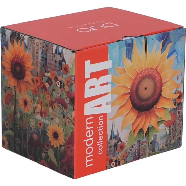 DUO Becher 450 ml MODERN SUNFLOWER New Bone China Porzellan – Bild 4