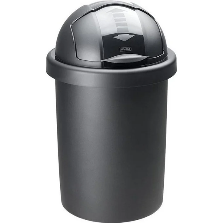 ROTHO Mülleimer Roll Bob runder Mülleimer 30l mit Deckel, Kunststoff (PP) – Bild 1