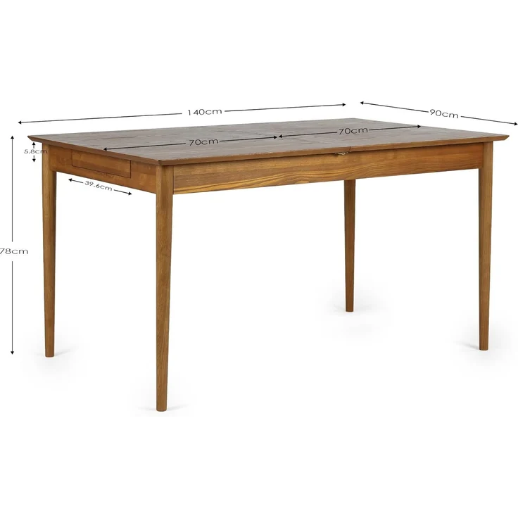 Julian Bowen Lowry Ausziehbarer Esstisch mit 2 Schubladen, Holz, Kirschesche, H 78 x B 180 x T 90 cm, Cherry Ash – Bild 10