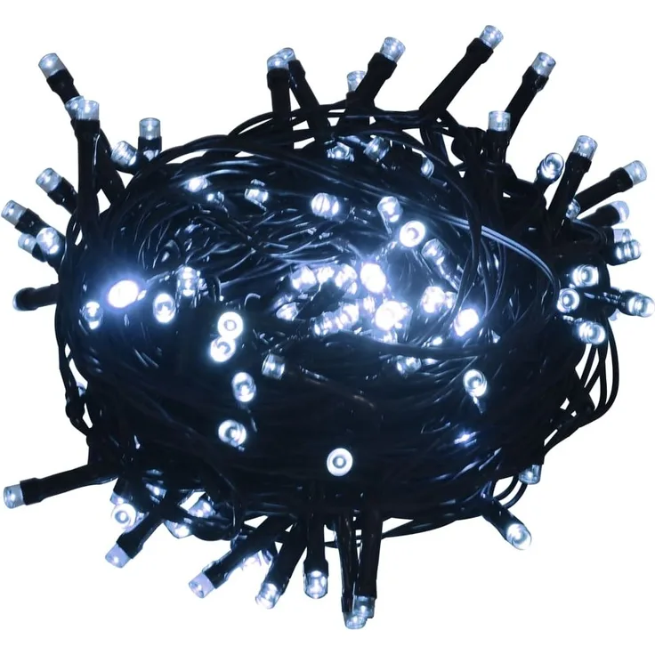 vidaXL Lichterkette 1000 LEDs Indoor und Outdoor IP44 100 m Kaltweiß 50697