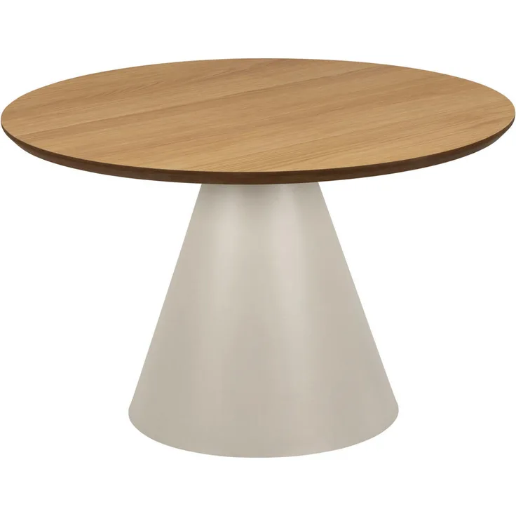 XXXL Couchtisch, Grau, rund, konisch, Eiche, Metall, 65x43x65 cm für Wohnzimmer
