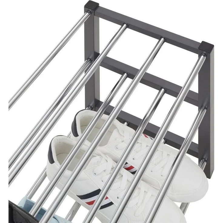 IDIMEX Schuhregal DUBLIN, Schuhständer mit 3 Ablagen, 80cm breit Schuhaufbewahrung Metall grau – Bild 2