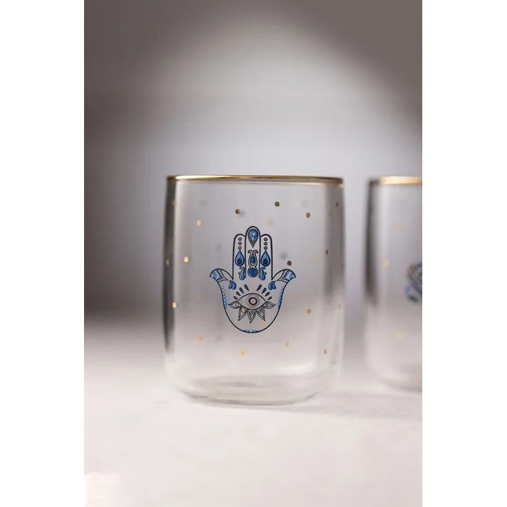 Hermia Concept 'Lucky 280' Gläser-Set (4-teilig), Gold / Transparent, 7,2 x 7,2 x 8,9 cm, 280 ml – Bild 2