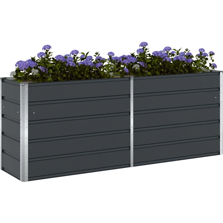 vidaXL Pflanzkübel Anthrazit 195 x 50 x 75 cm Verzinkter Stahl 42018205 – Bild 3