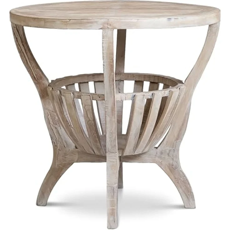 livasia Beistelltisch livasia Couchtisch rund aus Bali, Teakholz Ø 55cm / Höhe 55cm – Bild 1