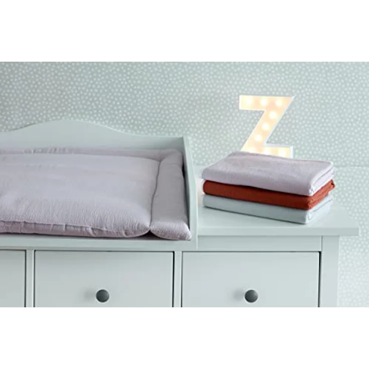 KraftKids Wickelauflage in Doppelkrepp Rosa, Wickelunterlage 78x78 cm (BxT), Wickelkissen – Bild 3