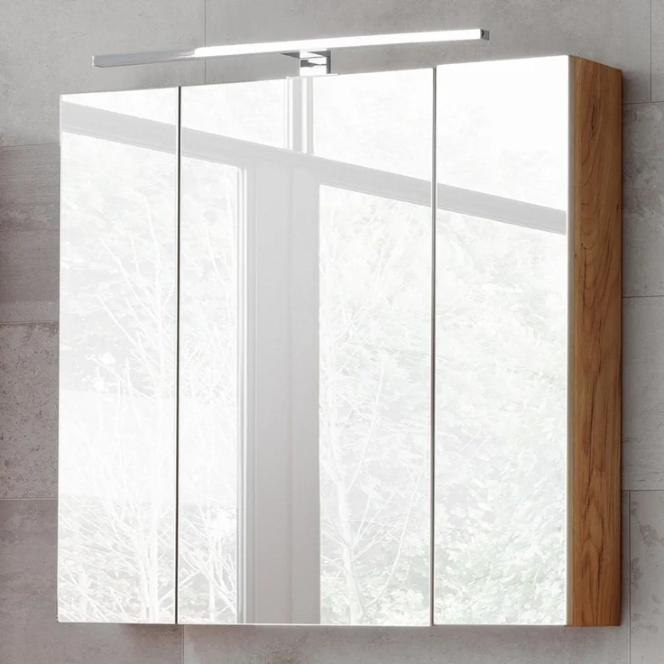 Badezimmermöbel Set mit 80cm Keramik-Waschtisch TOSKANA-56 Hochglanz weiß BxHxT ca. 135/190/46cm – Bild 3