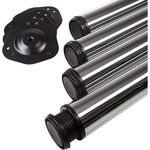SO-TECH® Tischbein Ø 76 / 80 mm, belastbar bis 75 kg pro Stück, H: 71cm, Stahl, Chrom poliert, höhenverstellbar bis 32mm, 4x