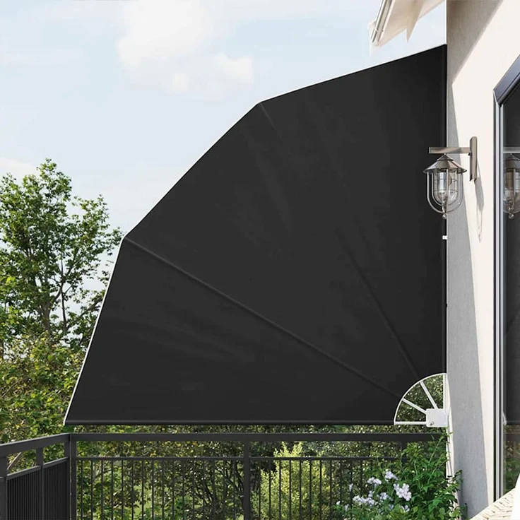 vidaXL Balkon Sichtschutz 210 x 210 cm Polyester Anthrazit 42000932 – Bild 1