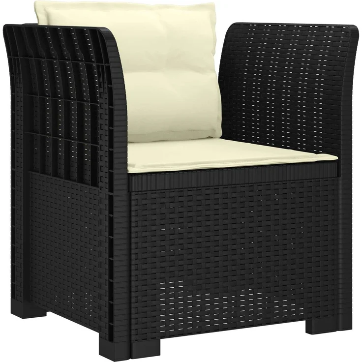 vidaXL 1-Sitzer Sessel mit Kissen Rattan-Look PP Anthrazit 8011868 – Bild 2