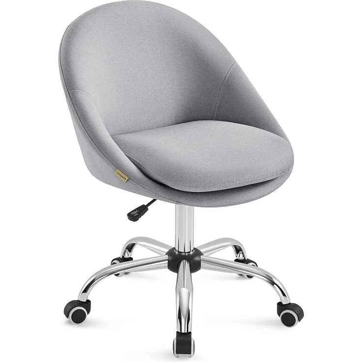 SONGMICS Homeoffice Stuhl, Drehstuhl, Schreibtischstuhl, Schaumstoffpolsterung, höhenverstellbar, für Arbeitszimmer, Schlafzimmer, grau OBG020G01 – Bild 1