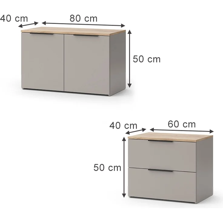 Wohnwand Wido Greige 3 Teile Vicco – Bild 2