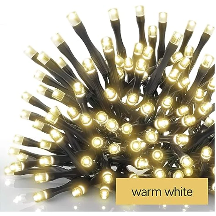 EMOS Connect System Basis Set Standard, 2,5m Eisregen Weihnachtslichterkette + 5m Verbindungskabel + Netzteil mit Timer, 100 LEDs, IP44 für Innen und Außen, Warmweiße Lichtfarbe, 6/18h Leuchtmodus – Bild 3