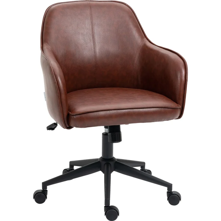 MELAYR, Bürostuhl, höhenverstellbar, Drehfunktion, 58.5 cm x 62 cm x 91 cm, Braun – Bild 1