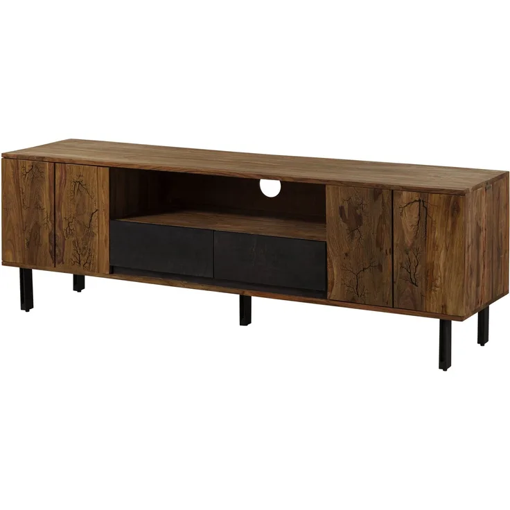 TV-Board Sheesham 185x45x60 natur unbehandelt LICHTENBERG #117