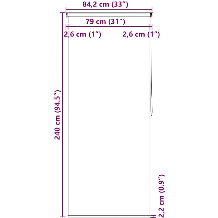 vidaXL Duschrollo 80x240 cm Quadratmuster 142847 – Bild 9