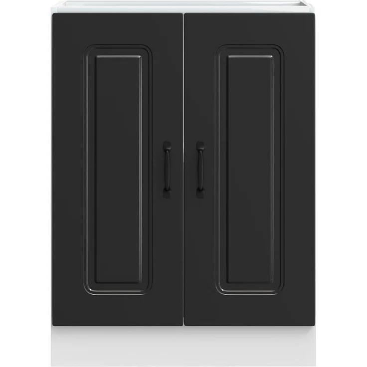 vidaXL Spülenunterschrank Kalmar Schwarz 60x46x81,5 cm Holzwerkstoff 853438 – Bild 3