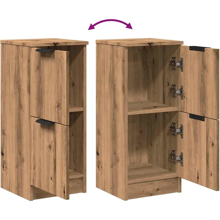 vidaXL Sideboards 2 Stk. Artisan-Eiche 30x30x70 cm Holzwerkstoff 856962 – Bild 7