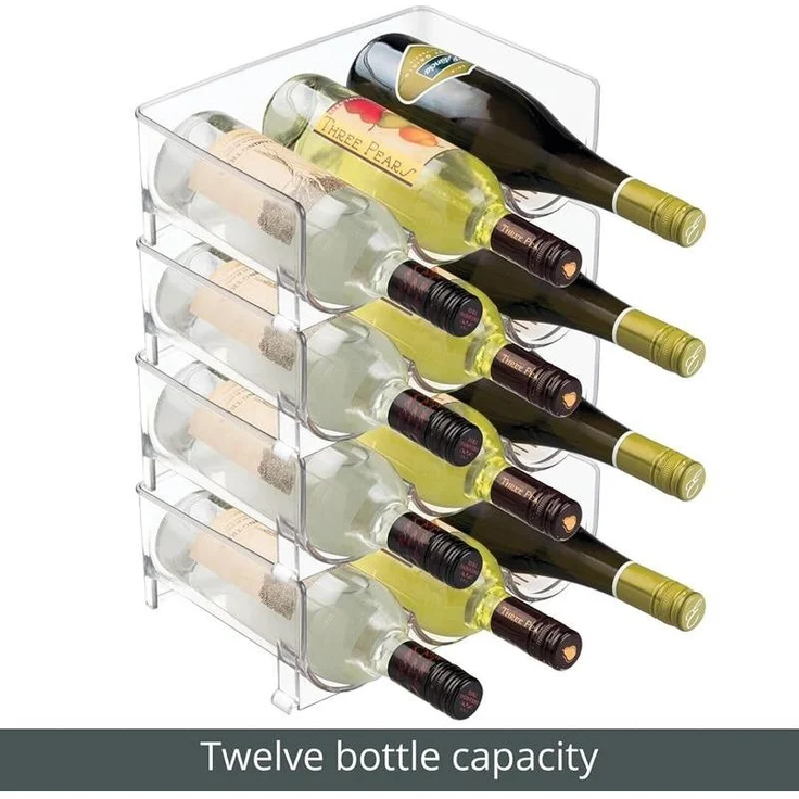 mDesign Weinständer Weinregal Flaschenhalter 4er Set Kunststoff Transparent – Bild 6