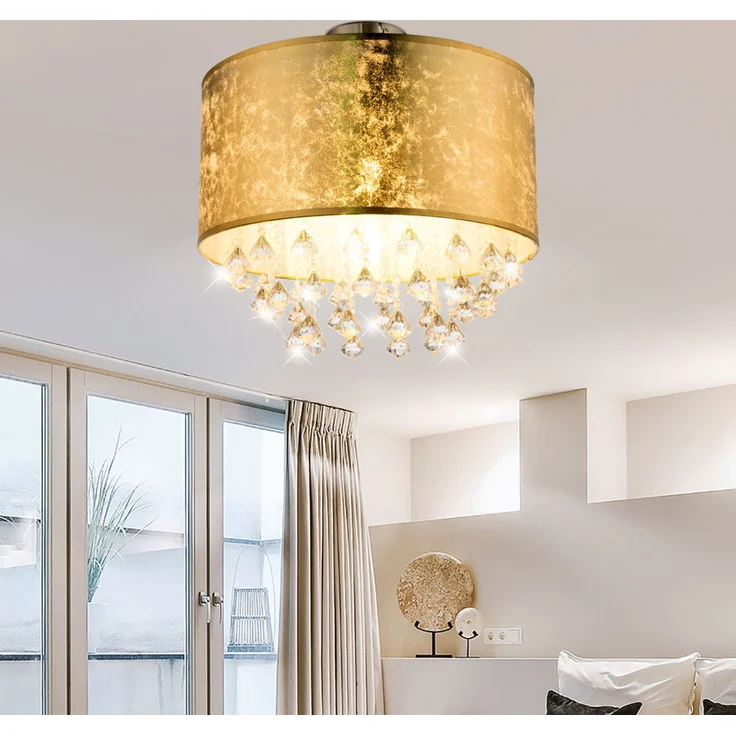 LED Deckenleuchte im Blattgold Design mit Kristallen, AMY – Bild 6