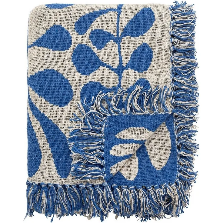 Bloomingville Hochwertige Tagesdecke 160 x 130 cm – Vielseitige Kuscheldecke aus recycelter Baumwolle, ideal als Sofadecke o