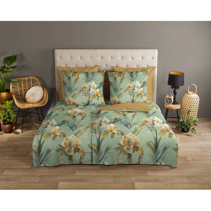 good morning Wendebettwäsche Iris, Renforcé, 3 teilig, 100% Baumwolle, Renforcé, Reißverschluss, Wendeoptik, Blumen – Bild 1
