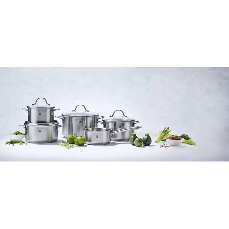ZWILLING Flow Kochtopf-Set, 5-teilig, 4 Deckel, Induktionsgeeignet, Edelstahl, Silber – Bild 7