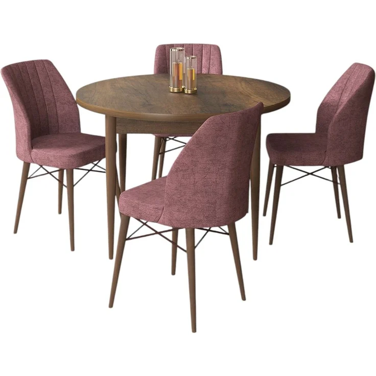Skye Decor 'Rox - Baroque, Dusty Rose' Essgruppe (5-teilig), Barock / Altrosa, 90 x 75 x 90 cm – Bild 2