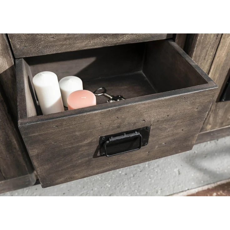 Highboard Mango 150 x 45 x 160 grau lackiert RAILWAY #225 – Bild 6