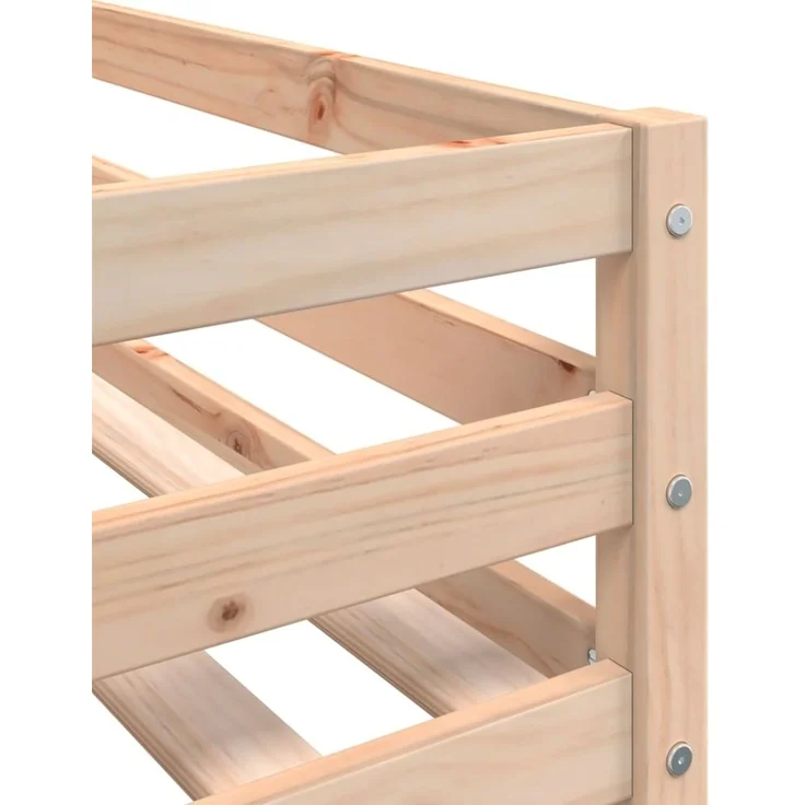 vidaXL Etagenbett mit Vorhängen Weiß Schwarz 90x200 cm Kiefernholz 3283982 – Bild 4