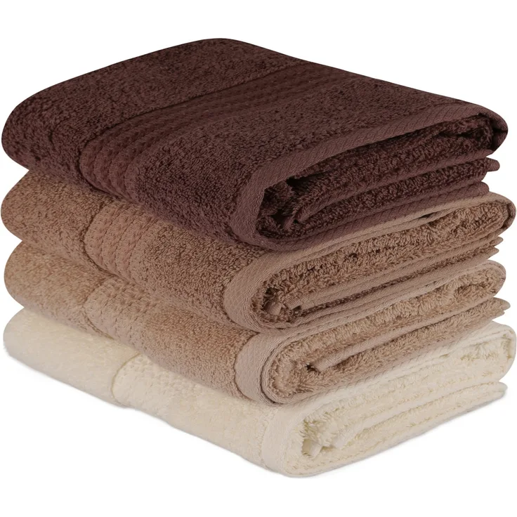 Handtuch-Set (4-teilig), 'Rainbow ', Creme, Beige, Braun