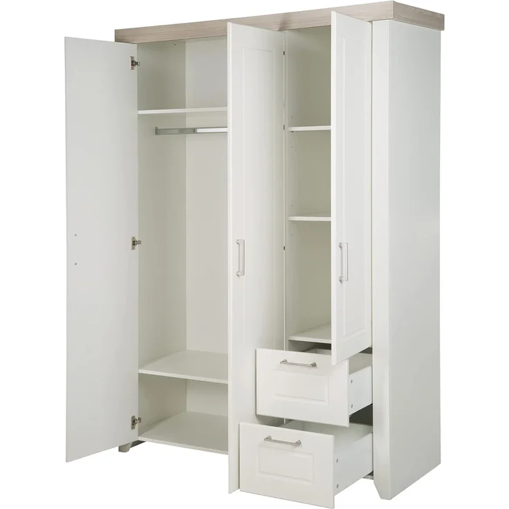 roba Kinderzimmerset 'Felicia' 3-teilig - Bett 70 x 140 - Kleiderschrank 3-türig - Weiß / Luna Elm – Bild 31