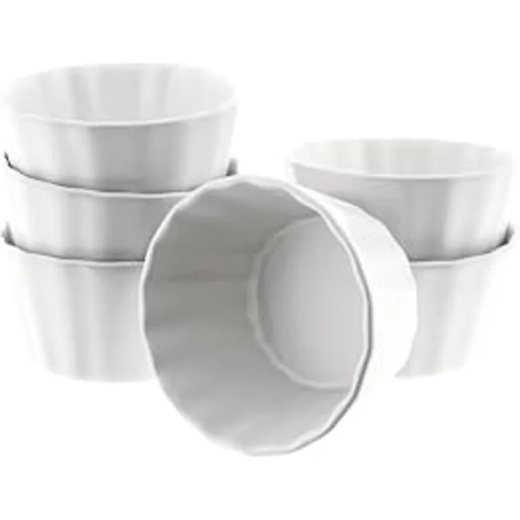Almina Muffinform Dessertschalen 6er Set aus Porzellan - Wellen Design