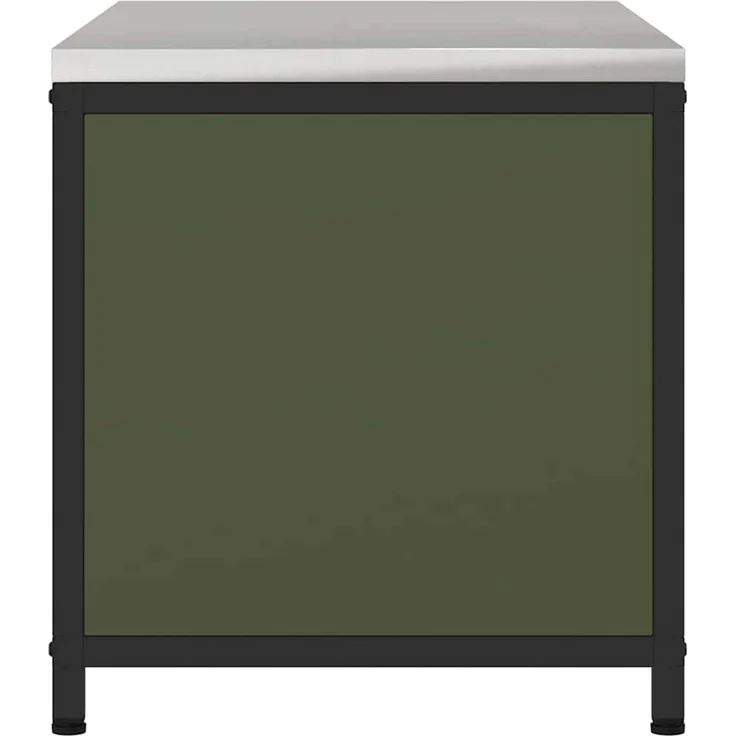 vidaXL Küchenaufbewahrung mit Regal Olive Grün 60 x 50 x 92 cm Stahl 874999 – Bild 9