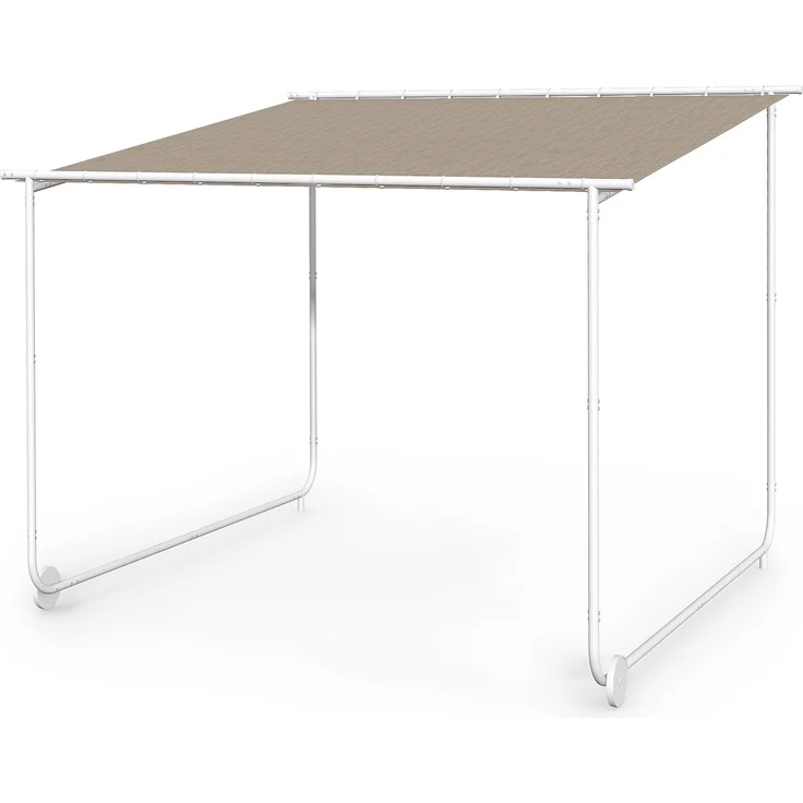 Nantes Pavillon Gazebo Sonnendach 3x3 m Polyester Stahlrahmen UV50+ Bodenrollen Dunkelgrau – Bild 1