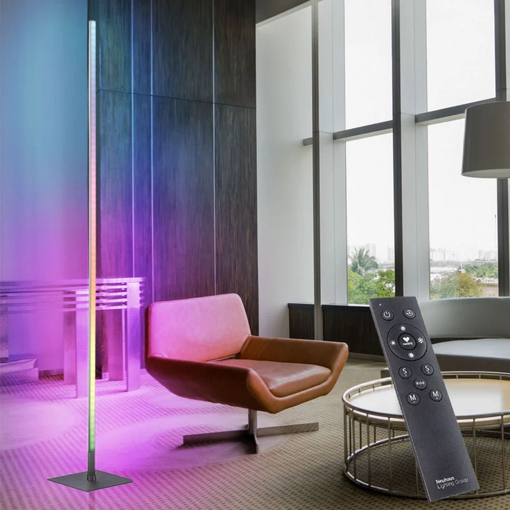 RGB LED Stehleuchte, Fernbedienung, dimmbar, H 151 cm – Bild 4