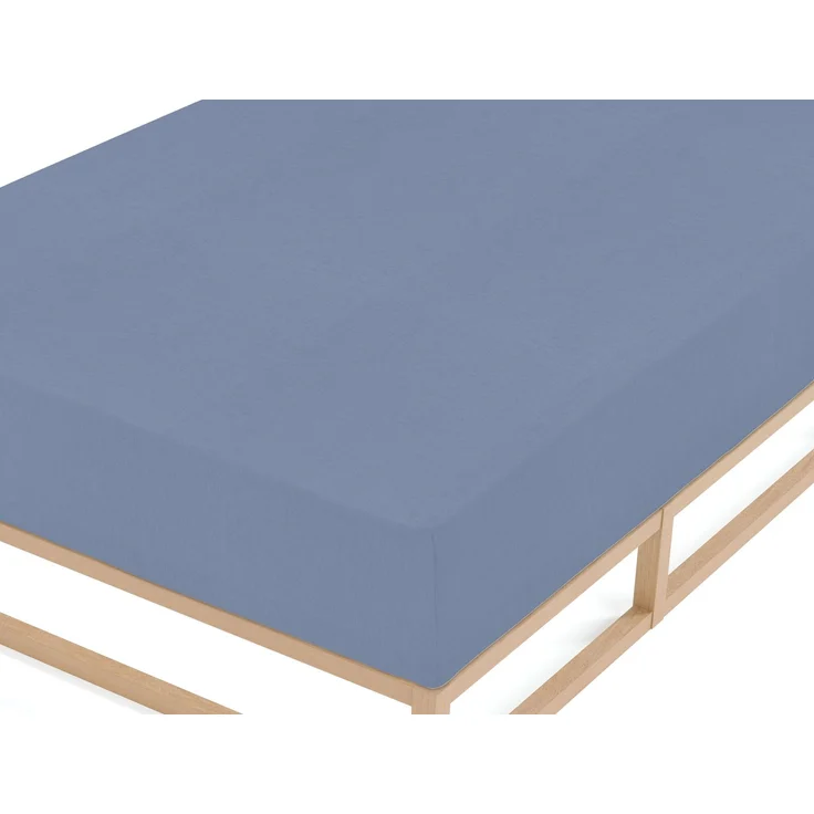 biberna Melange-Flanell Spannbetttuch 0841380 MELANGE UNI, blau, 1x 140x200 cm - 160x200 cm – Bild 2