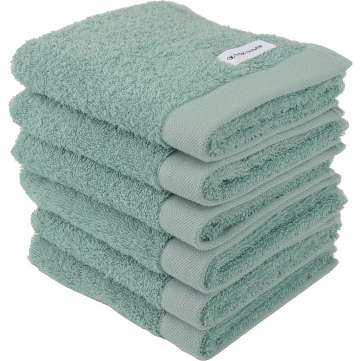 TOM TAILOR Gästehandtuch, 6er Pack - Color Bath Guest Towel, Frottier, Baumwolle Grün 30x50cm