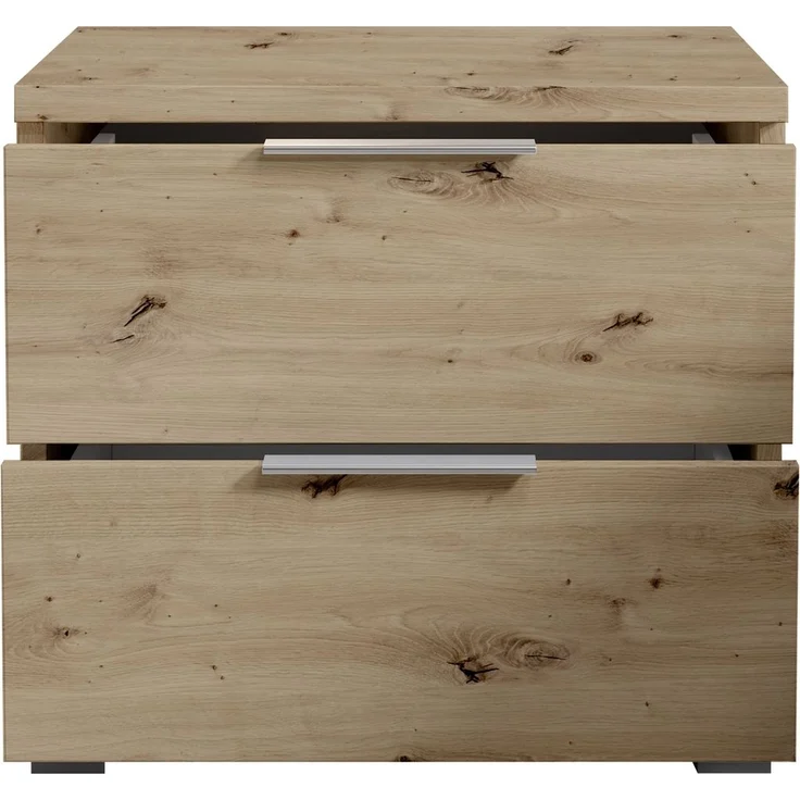 Nachtkommode >Smilla< in Artisan Eiche, Melamin - 46x43x42cm (BxHxT) – Bild 5
