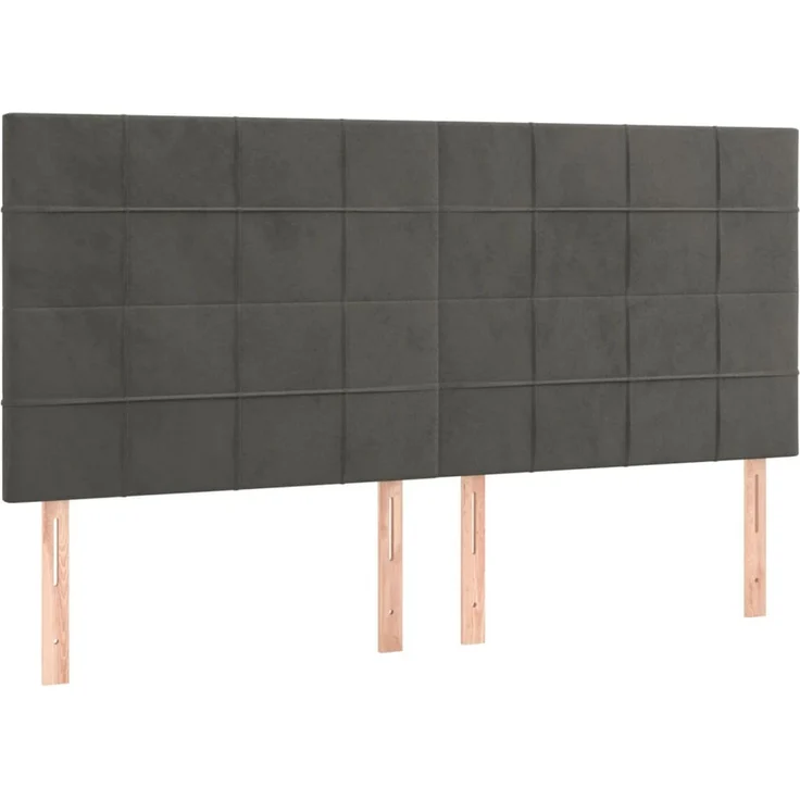 vidaXL Kopfteile 4 Stk. Dunkelgrau 100 x 5 x 78/88 cm Samt 3116399 – Bild 2