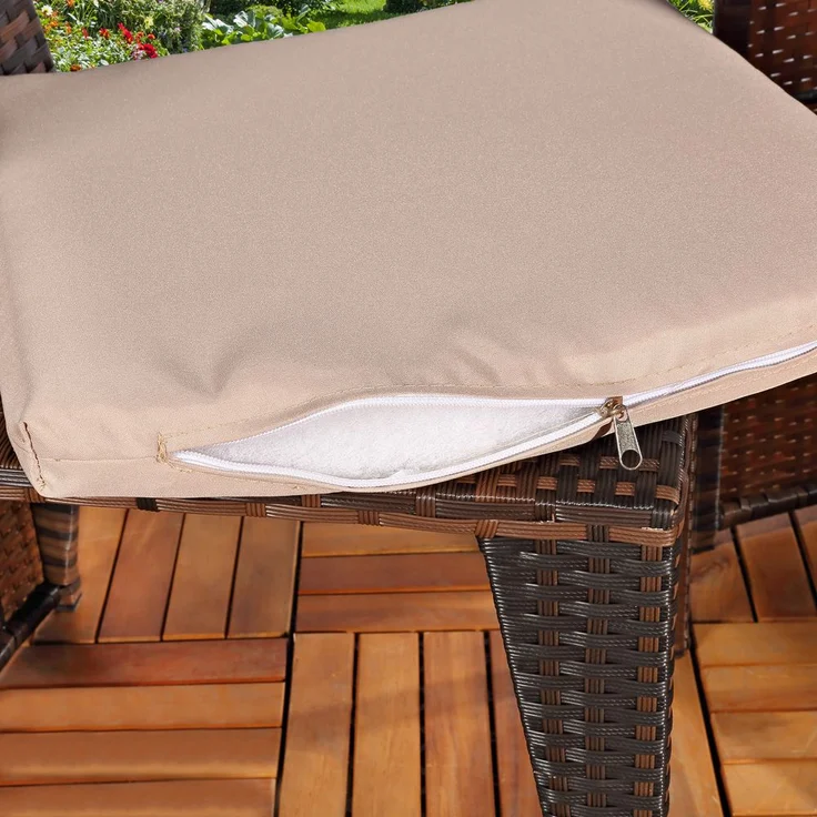 3tlg. Polyrattan Gartenset Sitzgruppe Gartenmöbel Sitzgarnitur Balkon braun – Bild 5