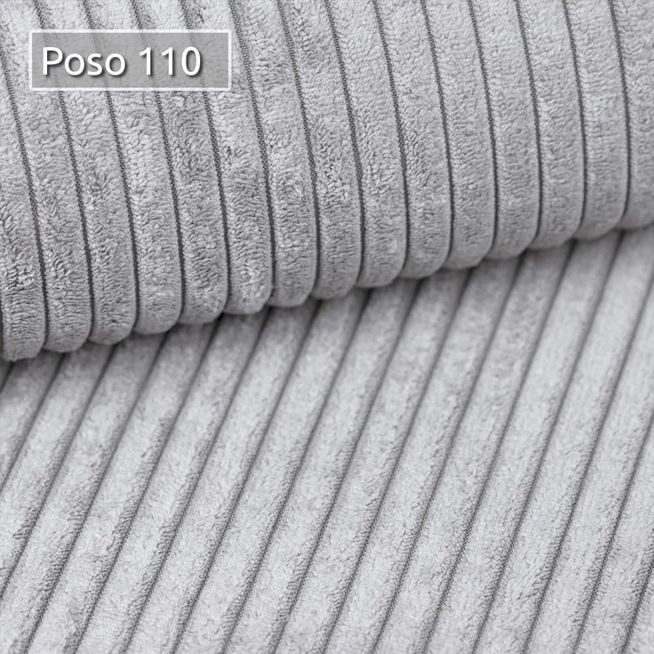 Wohnlandschaft mit Schlaffunktion Roma - U-Form Couch, Schlafsofa mit Bettkasten, Couchgranitur mit Bettfunktion, Big Sofa, Cord Stoff (Grau (Poso 110)) – Bild 7